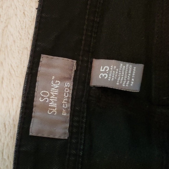 So Slimming by Chico's Black Wide Leg Jeans with sparkly pocket details - Picture 6 of 11